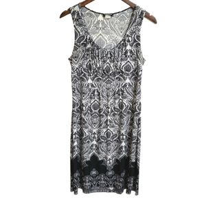 Perseption Petite Black and White  Sleeveless Dress Women's Size Medium Petite